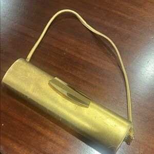 Sergio Rossi Gold Wristlet Clutch